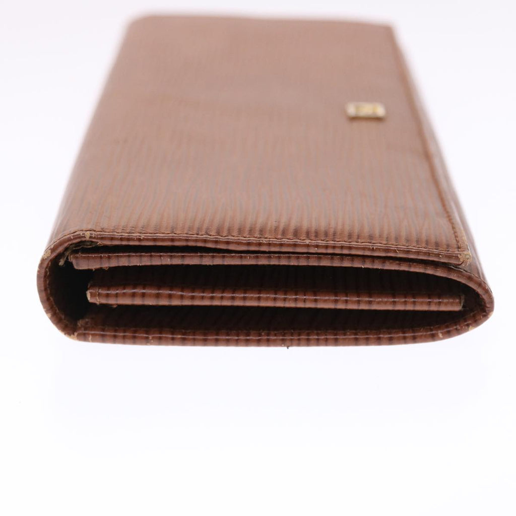 FENDI Long Wallet Leather Brown 50286