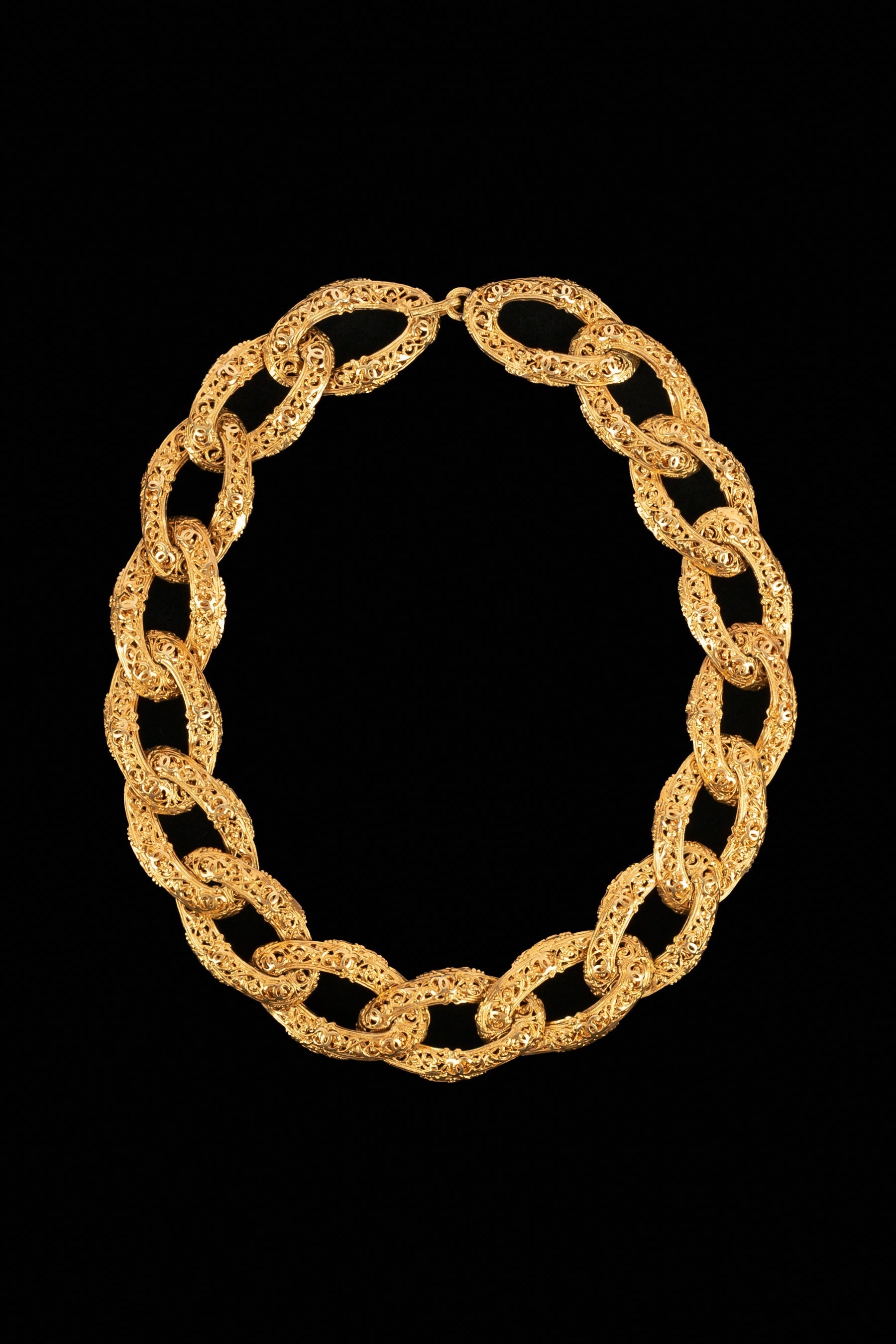 Collier doré Chanel 1990's