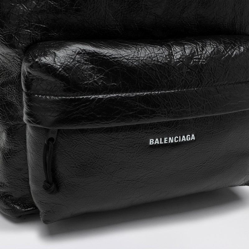 Balenciaga Black Leather Explorer Backpack Men