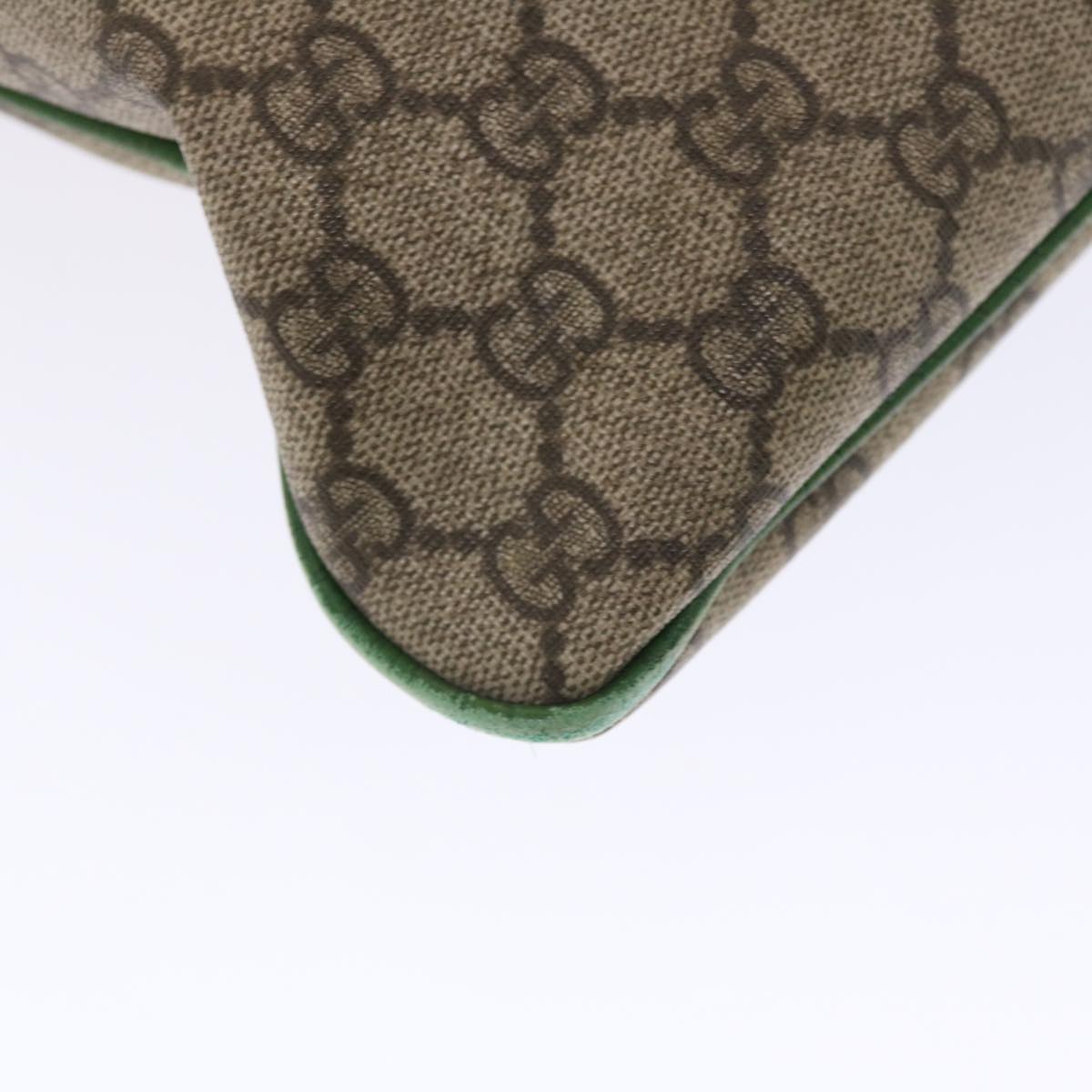 GUCCI GG Canvas Tote Bag PVC Leather Beige Green 50413