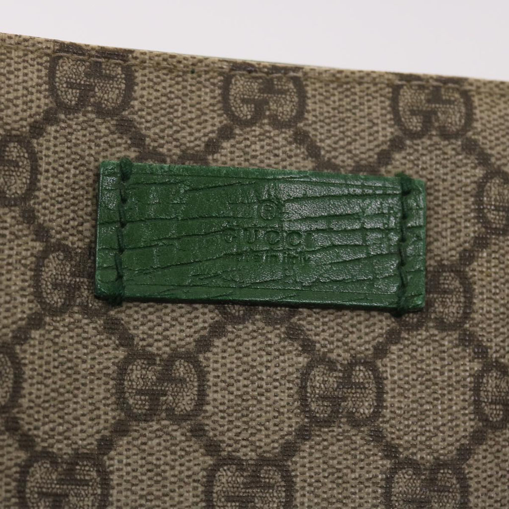 GUCCI GG Canvas Tote Bag PVC Leather Beige Green 50413