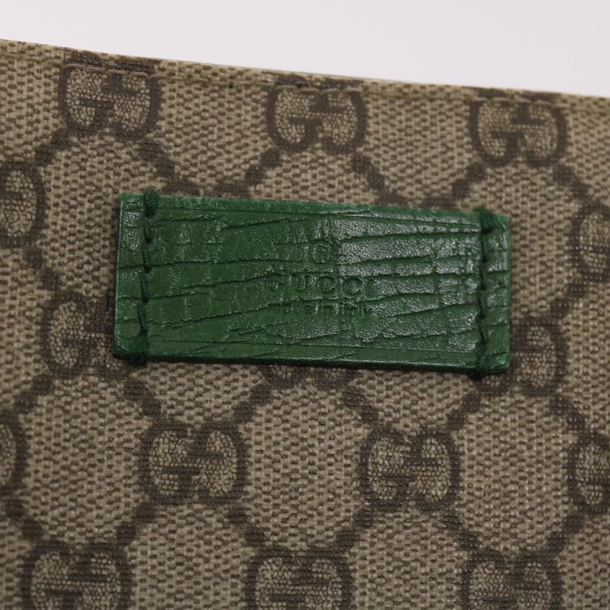GUCCI GG Canvas Tote Bag PVC Leather Beige Green 50413