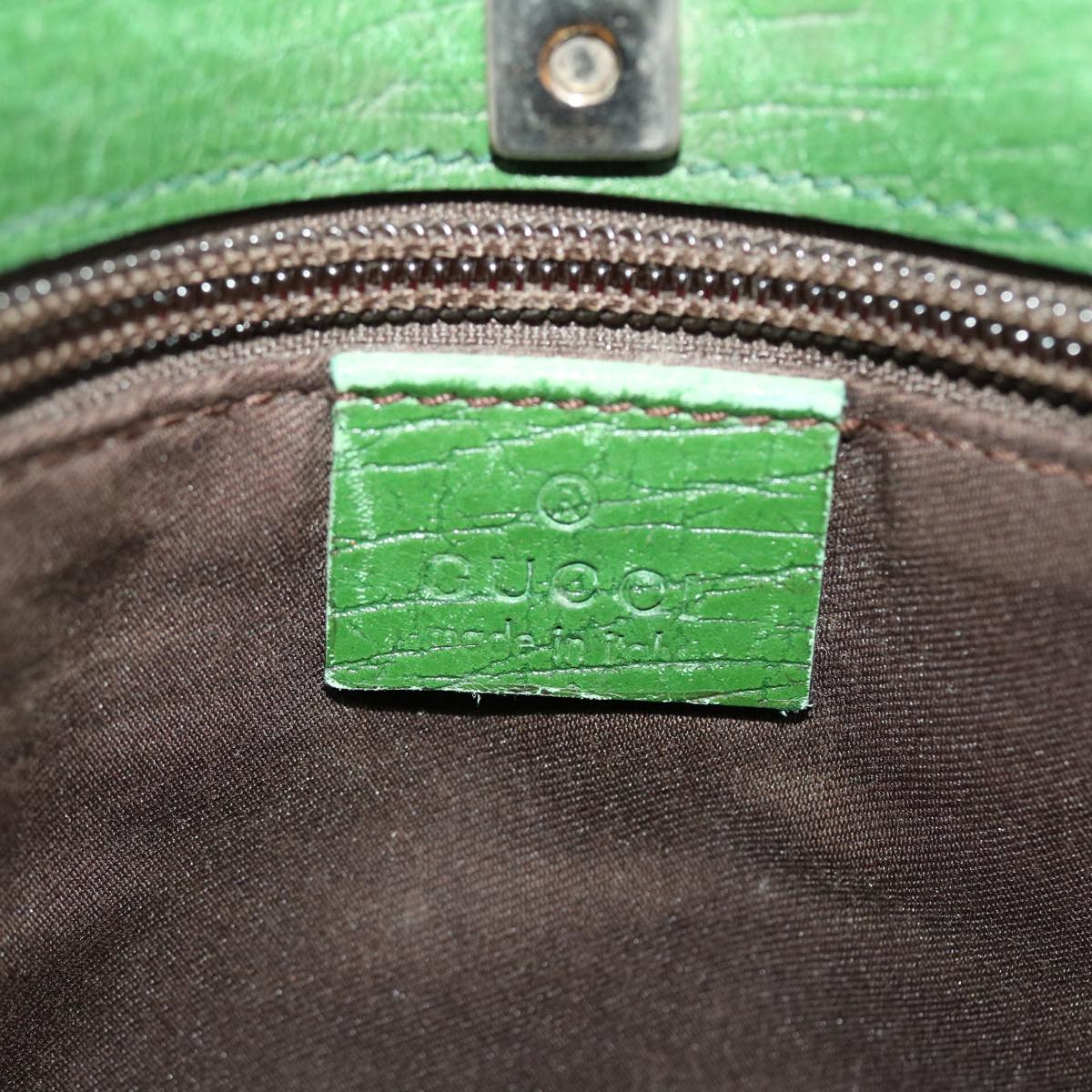 GUCCI GG Canvas Tote Bag PVC Leather Beige Green 50413