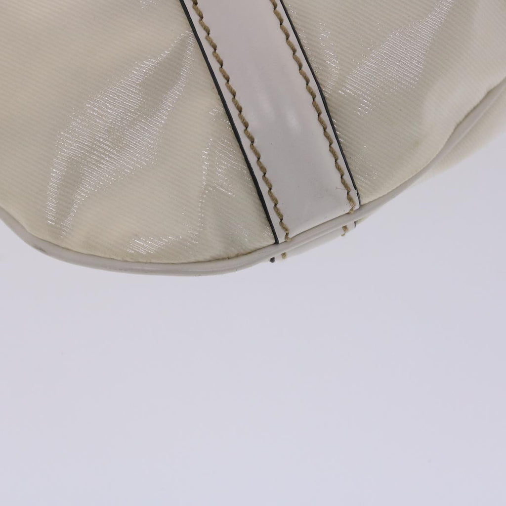 GUCCI Web Sherry Line Interlocking Shoulder Bag Coated Canvas White 50415