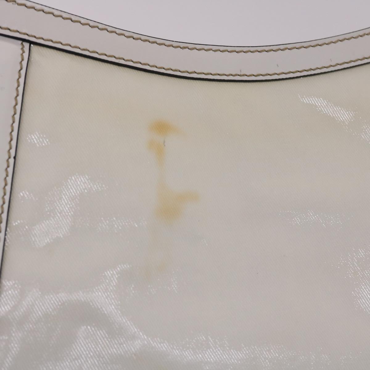 GUCCI Web Sherry Line Interlocking Shoulder Bag Coated Canvas White 50415