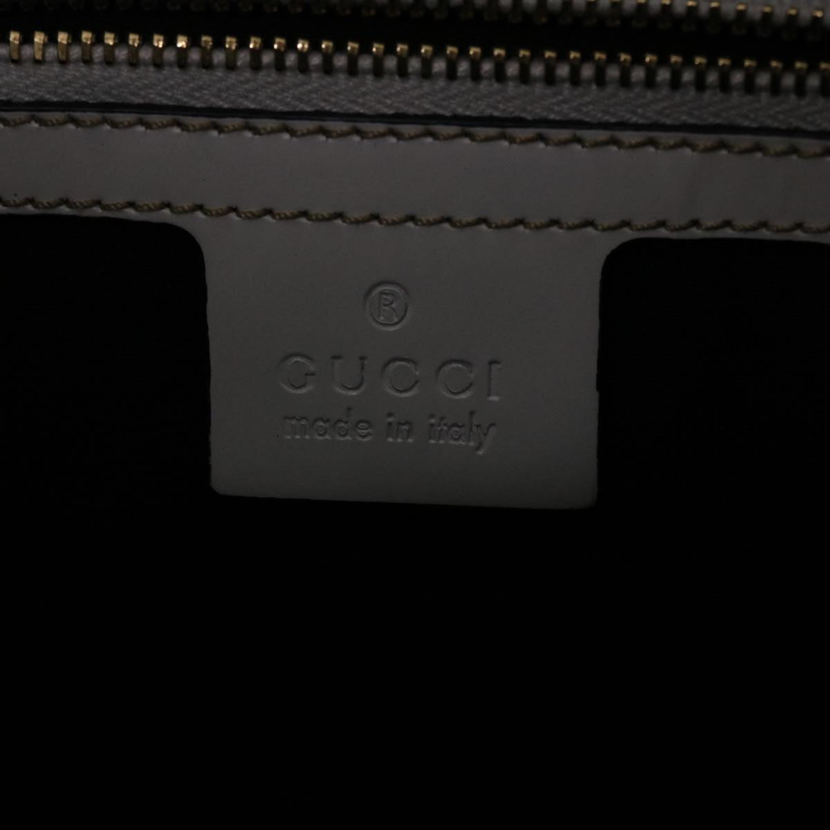 GUCCI Web Sherry Line Interlocking Shoulder Bag Coated Canvas White 50415