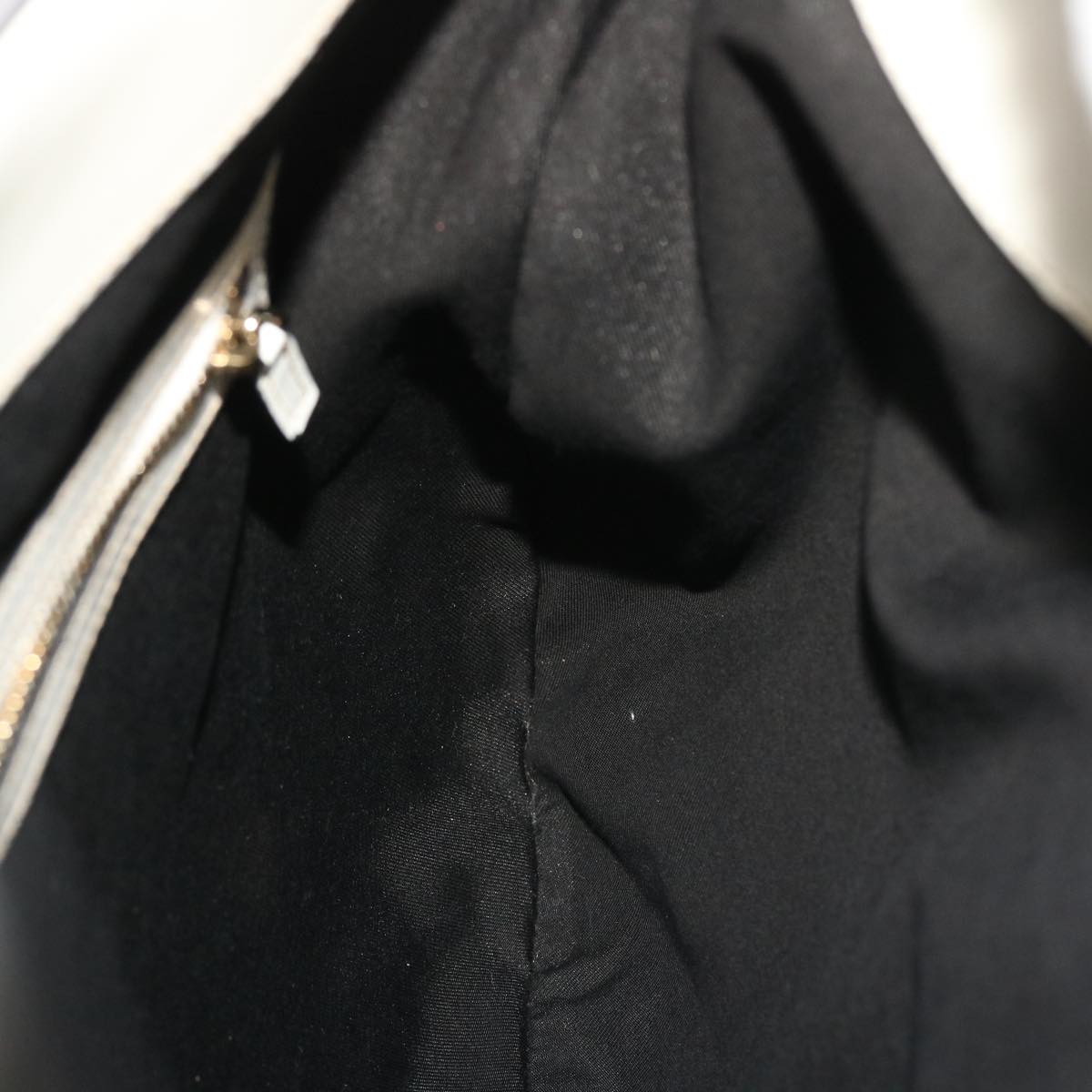 GUCCI Web Sherry Line Interlocking Shoulder Bag Coated Canvas White 50415