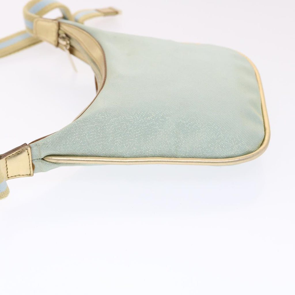 GUCCI Sherry Line Shoulder Bag Light Blue Gold 50417