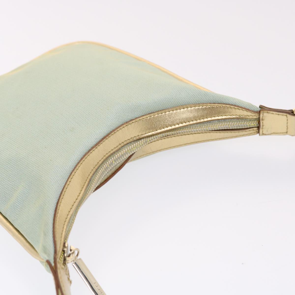 GUCCI Sherry Line Shoulder Bag Light Blue Gold 50417