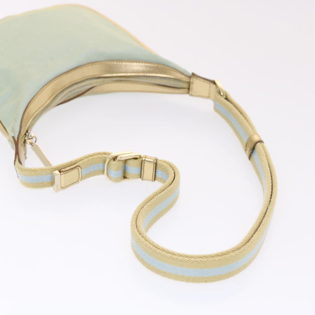 GUCCI Sherry Line Shoulder Bag Light Blue Gold 50417