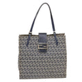 FENDI Zucchino Canvas Mamma Baguette Tote Bag Nylon Navy 50424