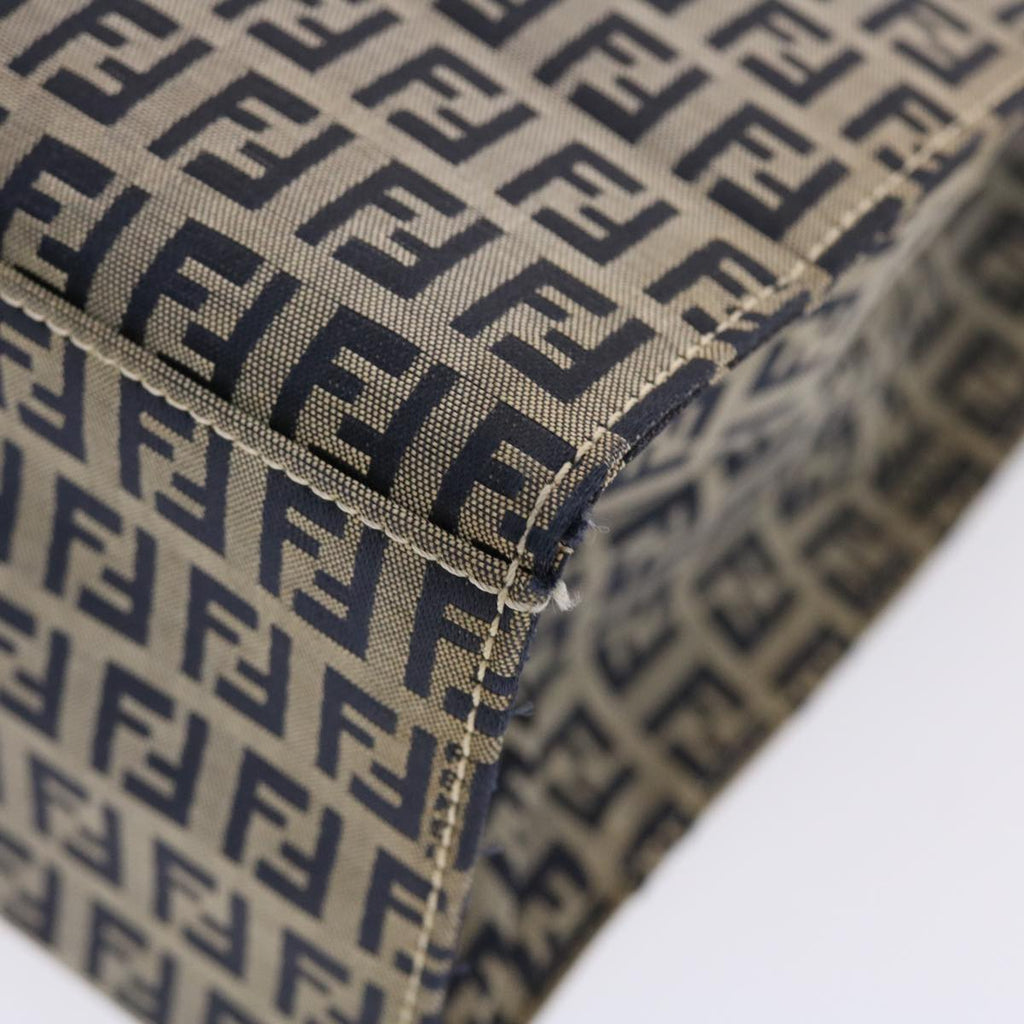 FENDI Zucchino Canvas Mamma Baguette Tote Bag Nylon Navy 50424