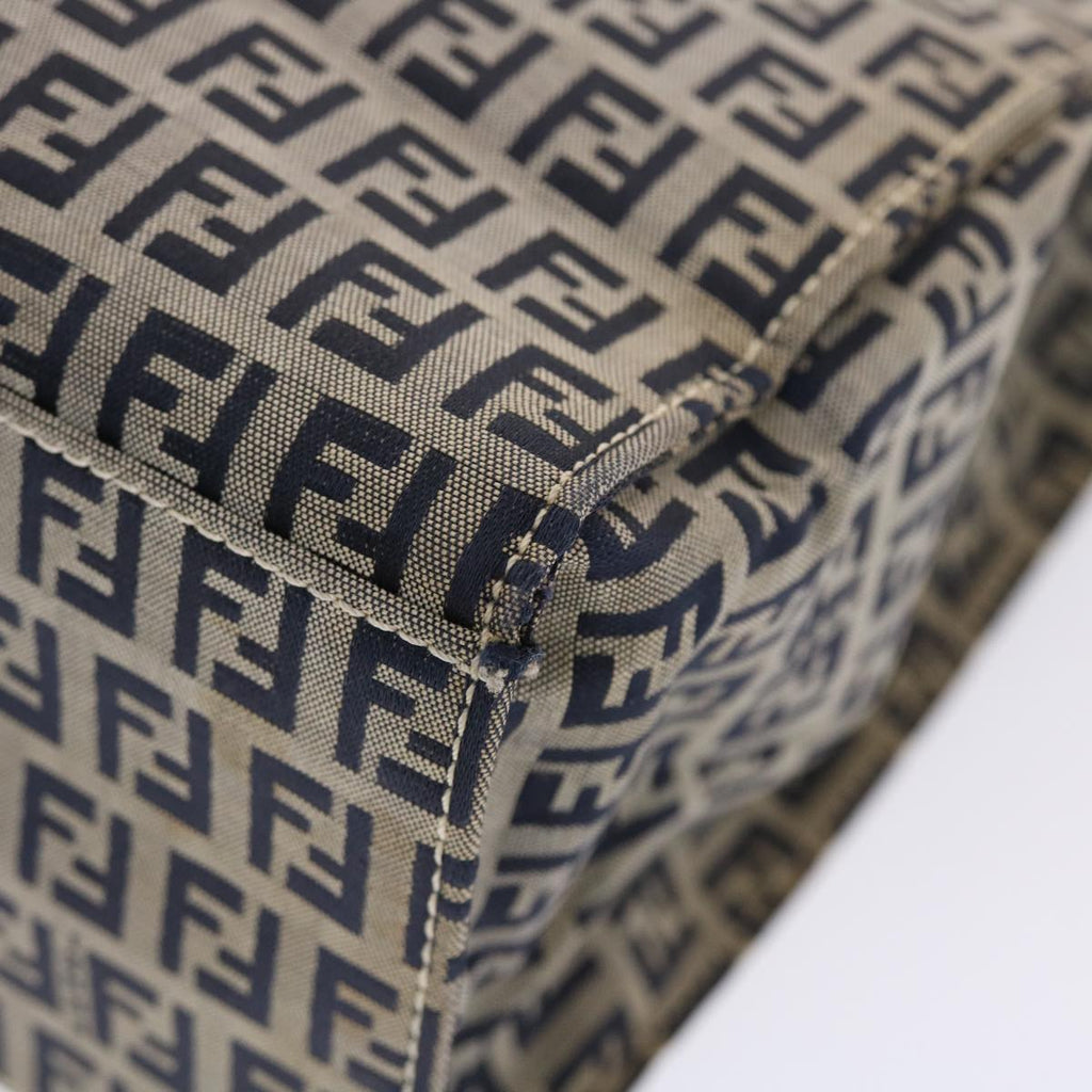 FENDI Zucchino Canvas Mamma Baguette Tote Bag Nylon Navy 50424