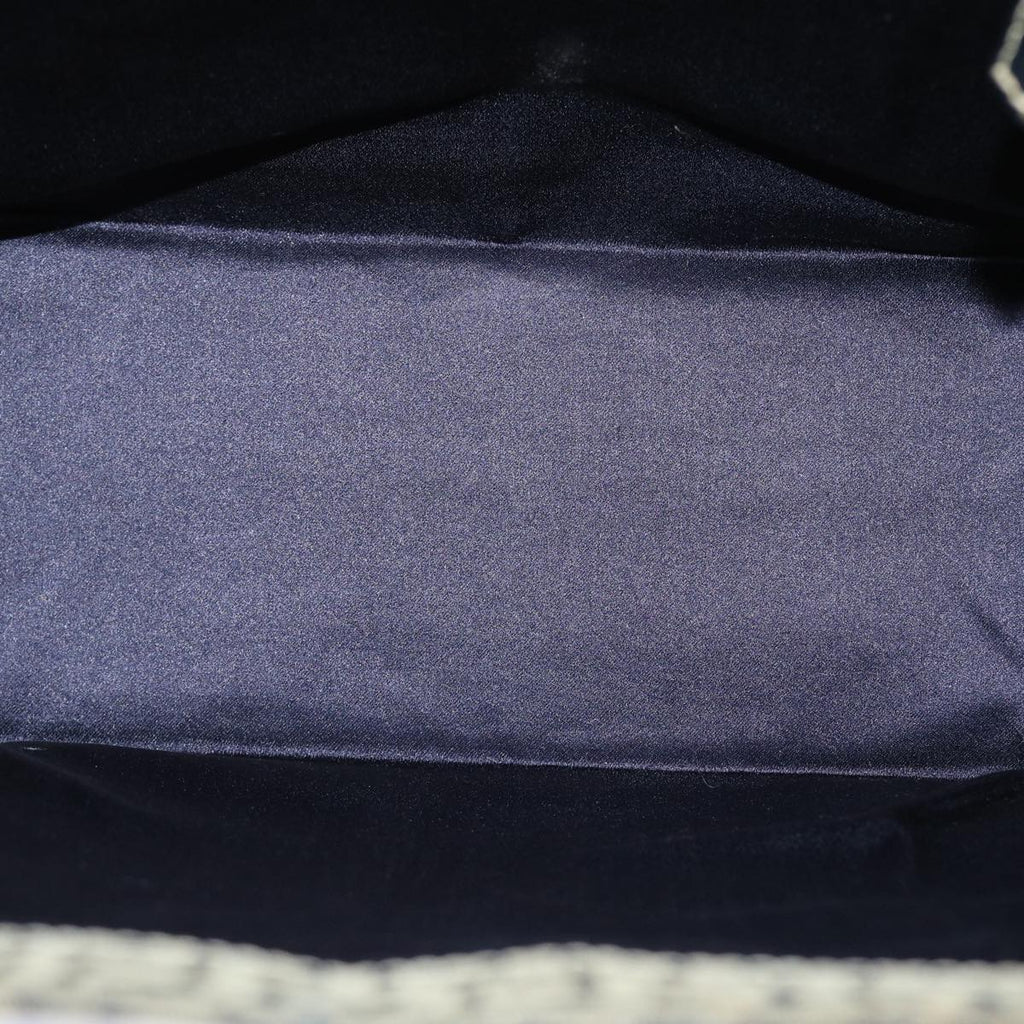 FENDI Zucchino Canvas Mamma Baguette Tote Bag Nylon Navy 50424