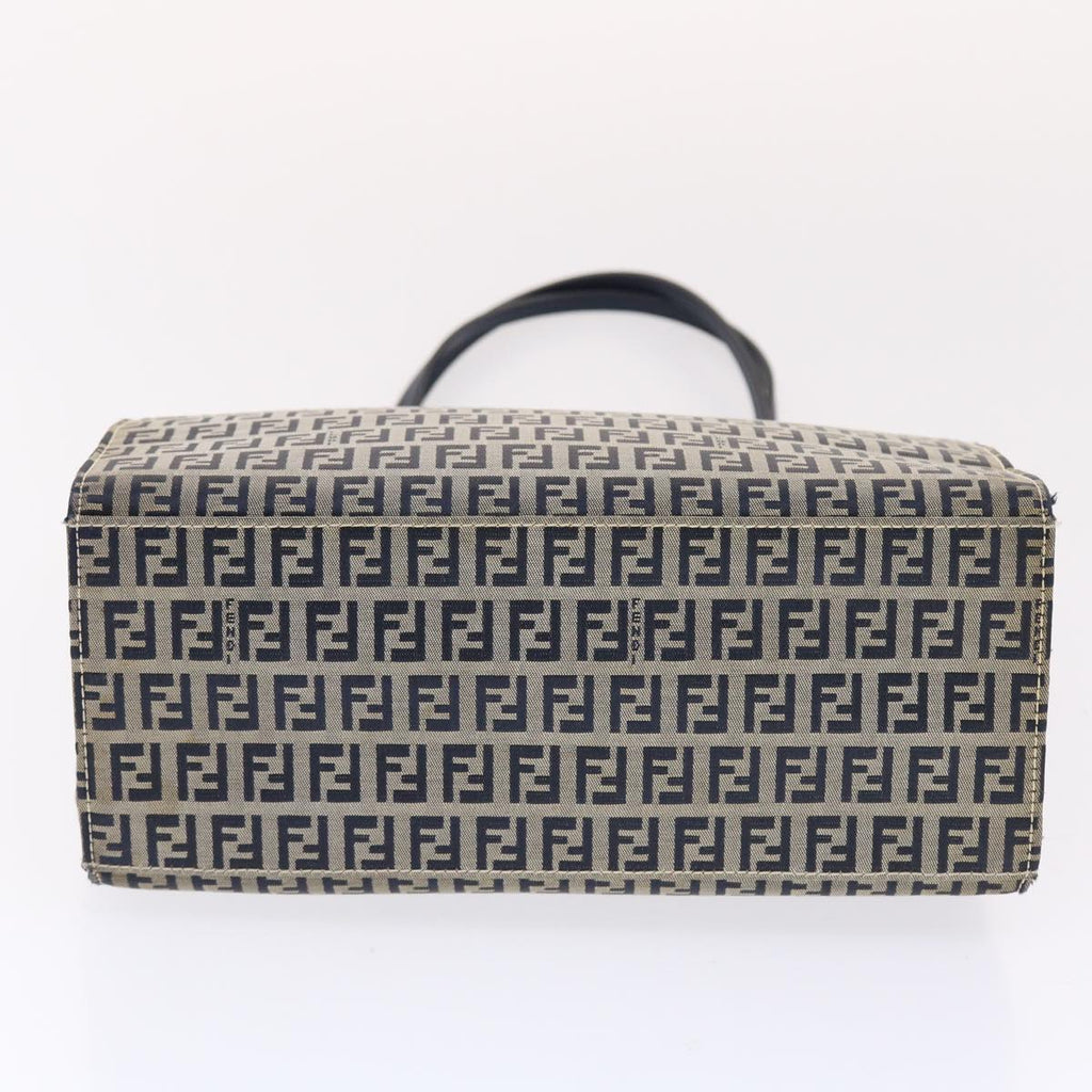 FENDI Zucchino Canvas Mamma Baguette Tote Bag Nylon Navy 50424