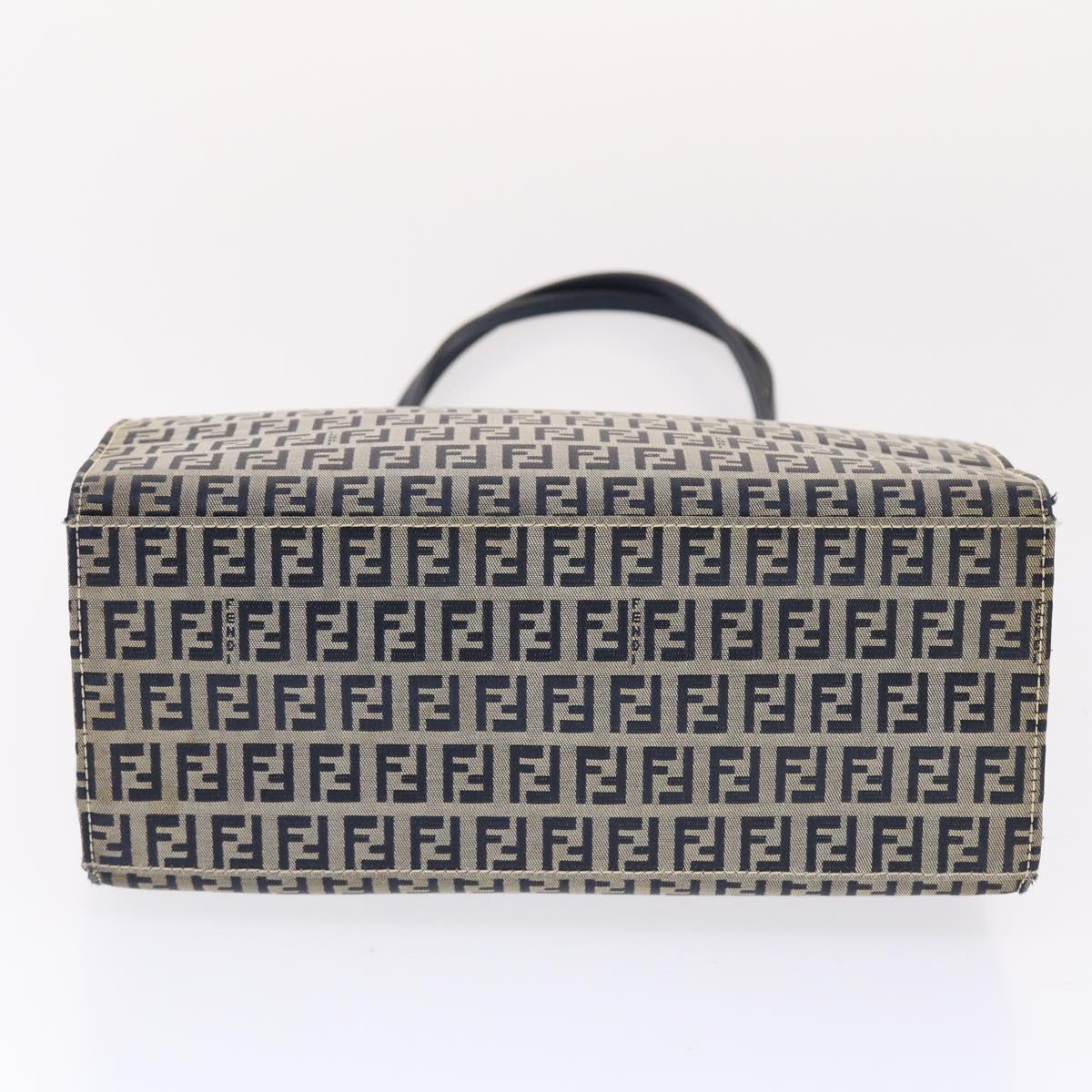 FENDI Zucchino Canvas Mamma Baguette Tote Bag Nylon Navy 50424
