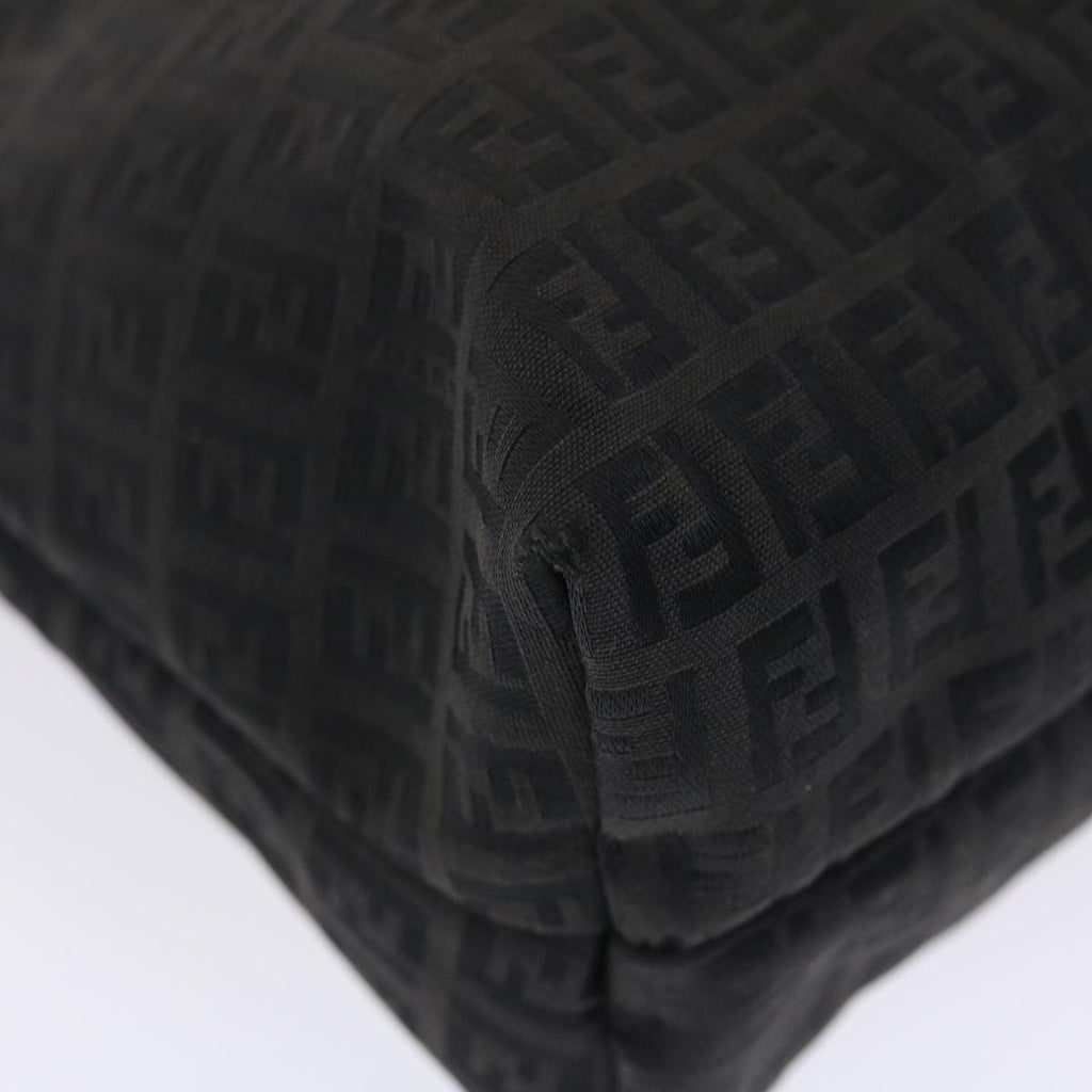 FENDI Zucchino Canvas Tote Bag Nylon Black 50425