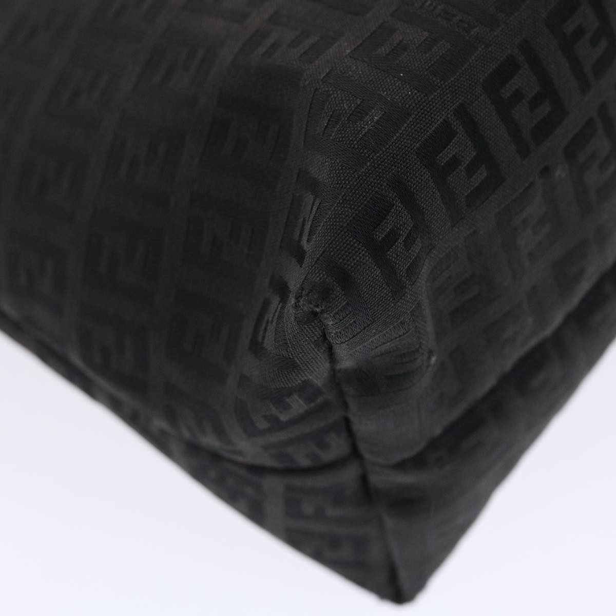 FENDI Zucchino Canvas Tote Bag Nylon Black 50425