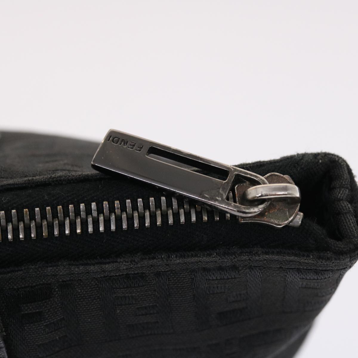FENDI Zucchino Canvas Tote Bag Nylon Black 50425