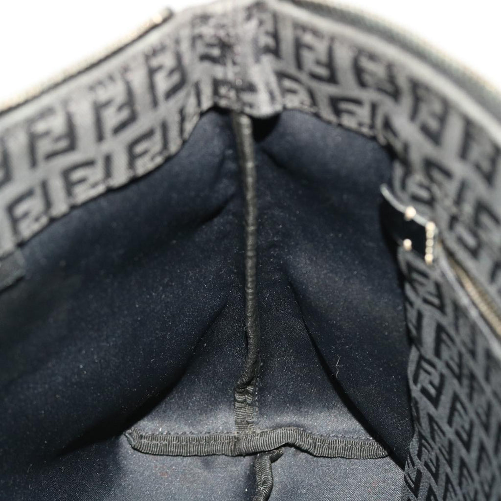 FENDI Zucchino Canvas Tote Bag Nylon Black 50425