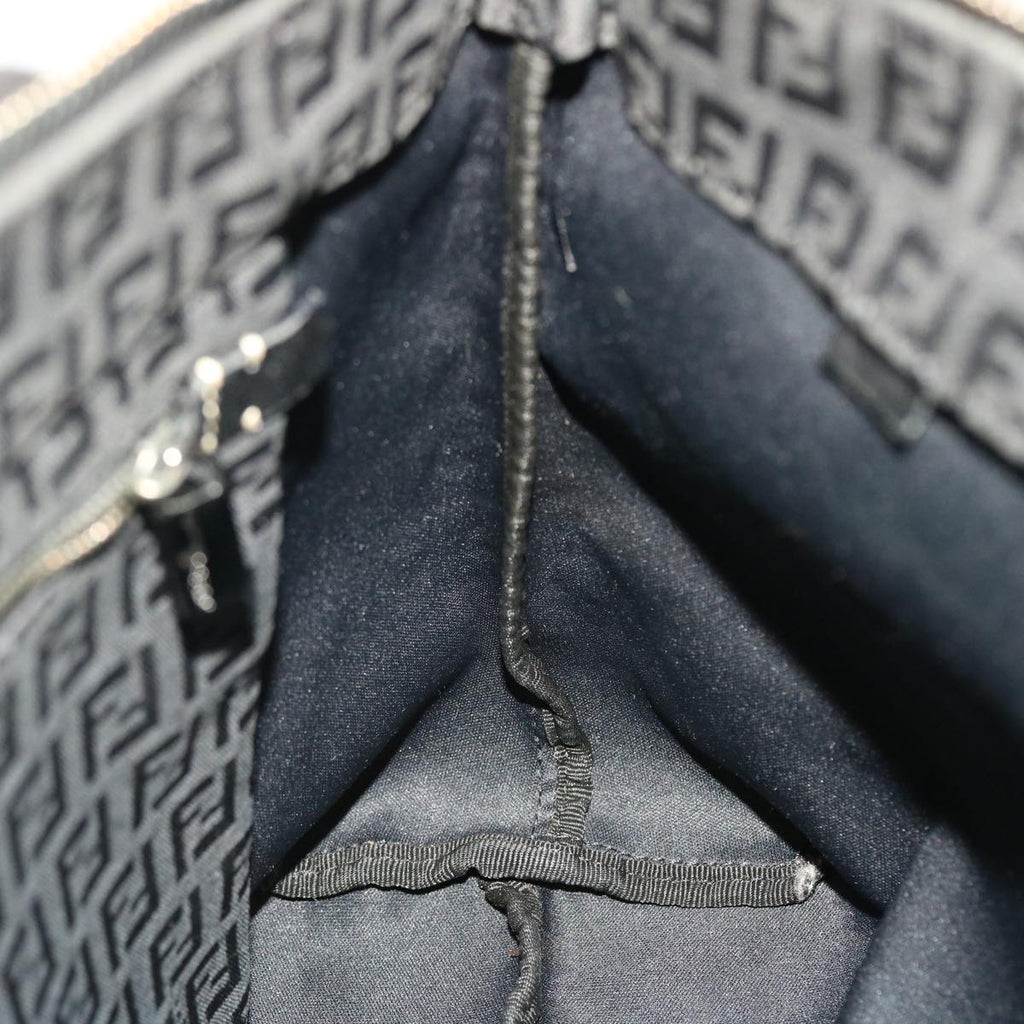 FENDI Zucchino Canvas Tote Bag Nylon Black 50425