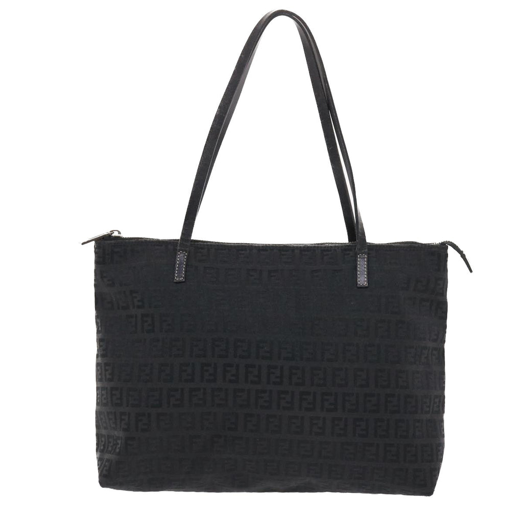 FENDI Zucchino Canvas Tote Bag Nylon Black 50425