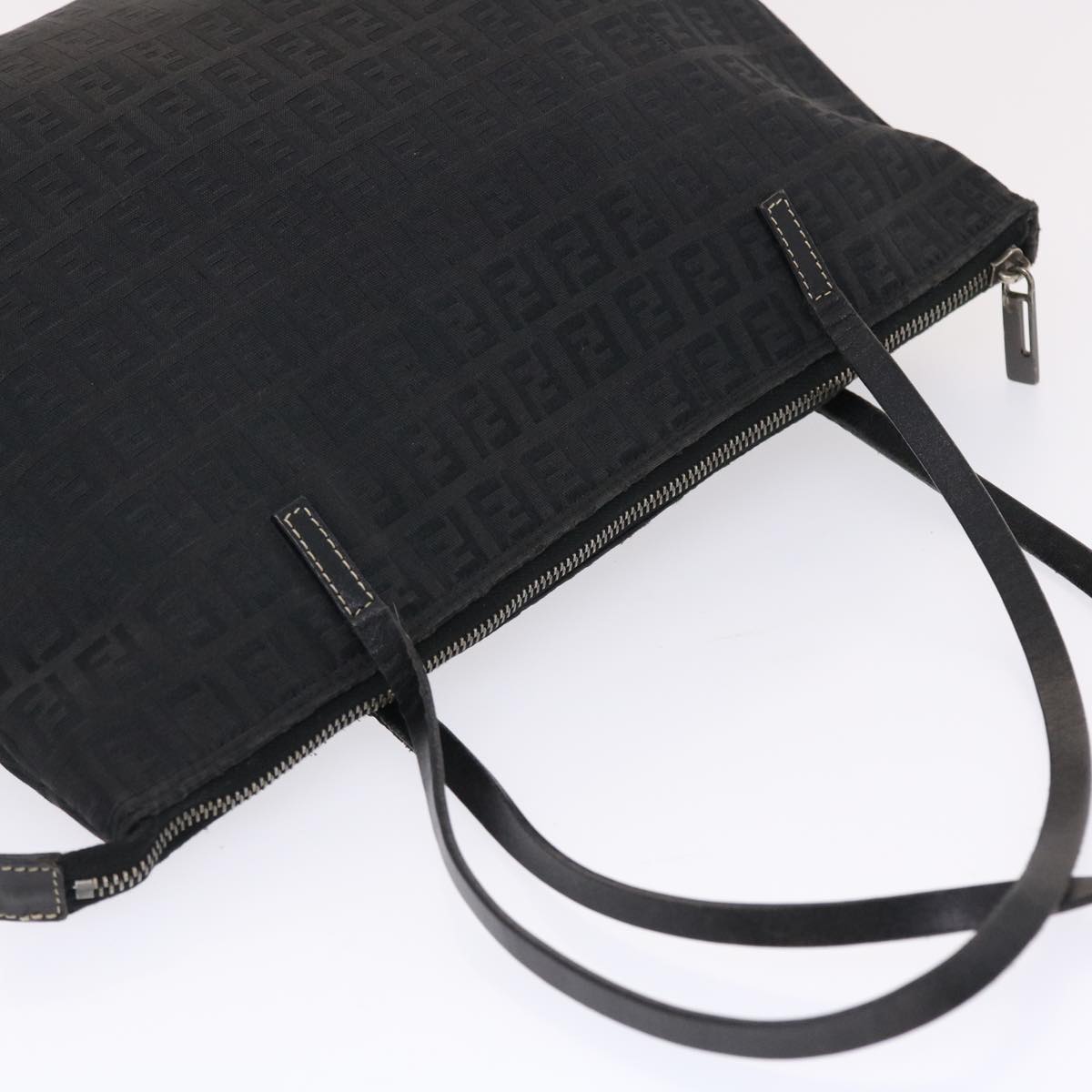 FENDI Zucchino Canvas Tote Bag Nylon Black 50425