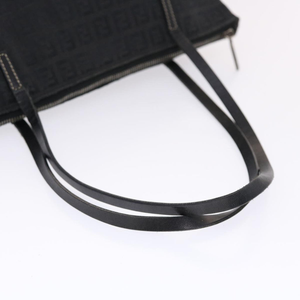 FENDI Zucchino Canvas Tote Bag Nylon Black 50425