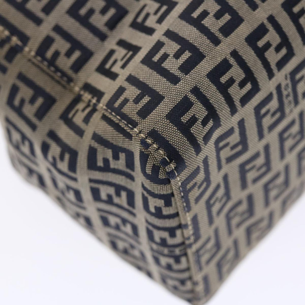 FENDI Zucchino Canvas Mamma Baguette Shoulder Bag Nylon Navy 50426
