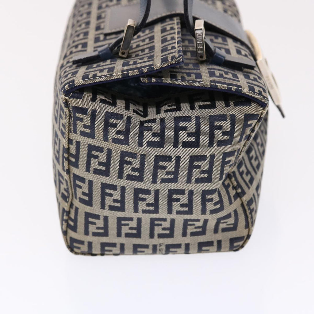 FENDI Zucchino Canvas Mamma Baguette Shoulder Bag Nylon Navy 50426
