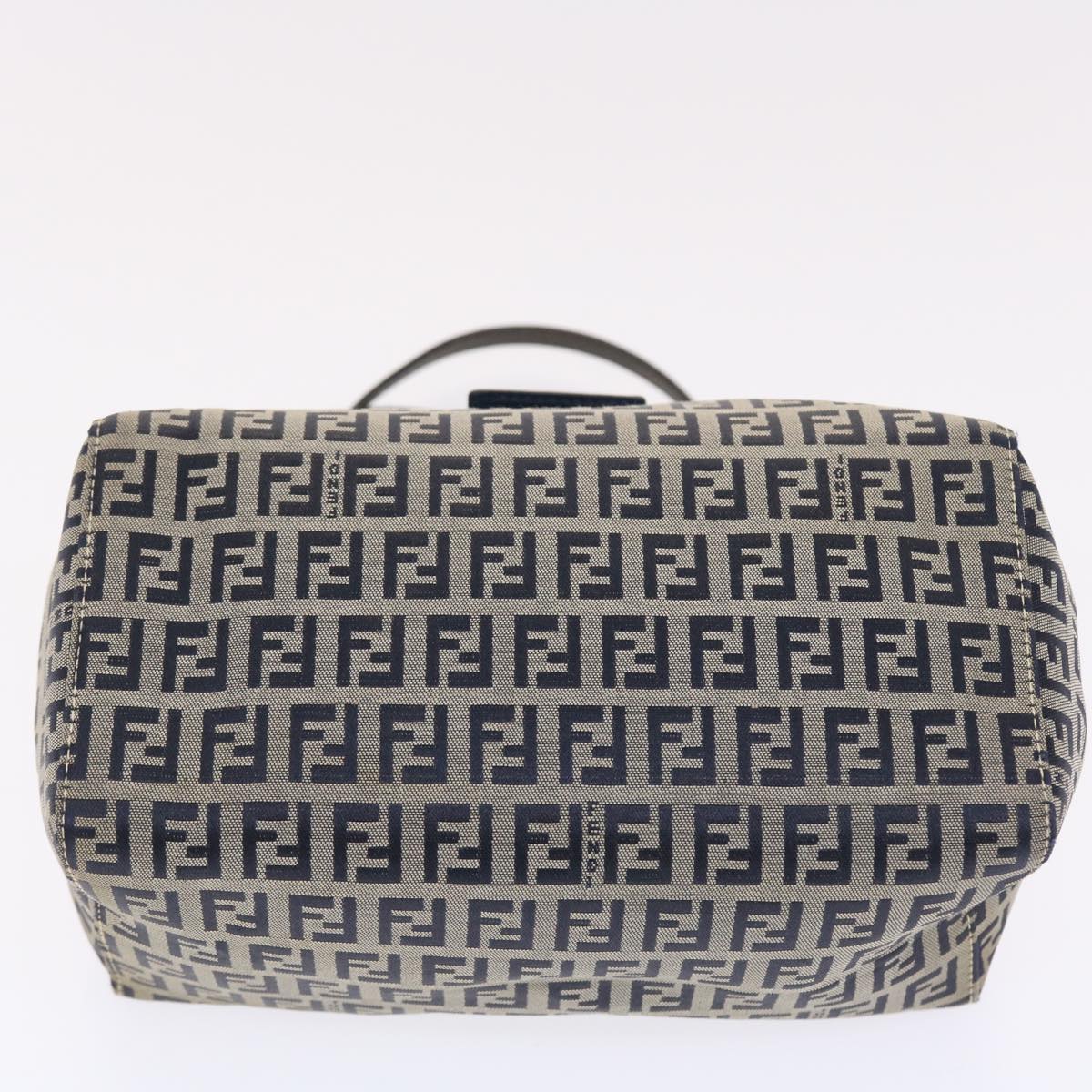 FENDI Zucchino Canvas Mamma Baguette Shoulder Bag Nylon Navy 50426