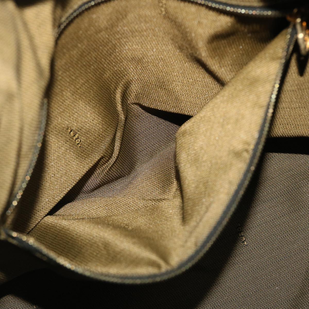 FENDI Zucca Canvas Vanity pouch Hand Bag Nylon Brown Black 50427