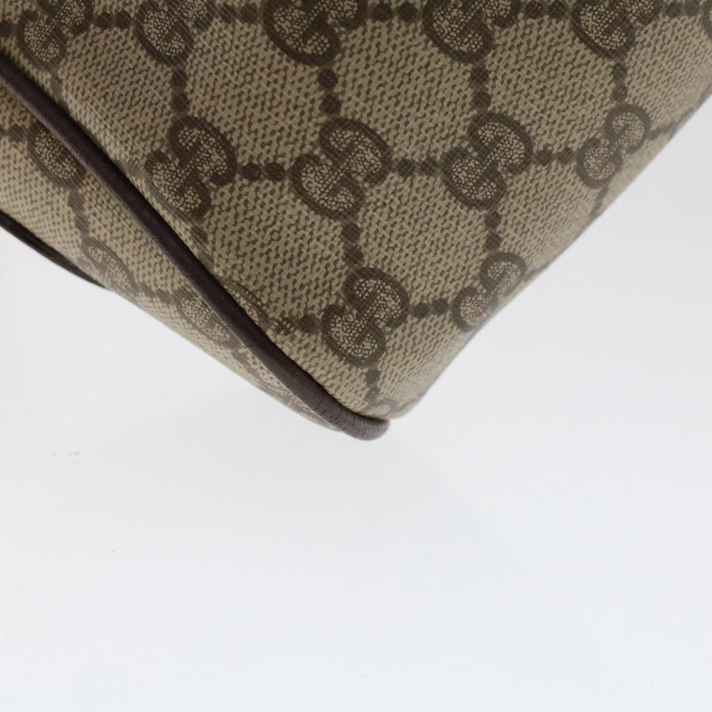 GUCCI GG Canvas Web Sherry Line Shoulder Bag PVC Leather Beige Red 50489