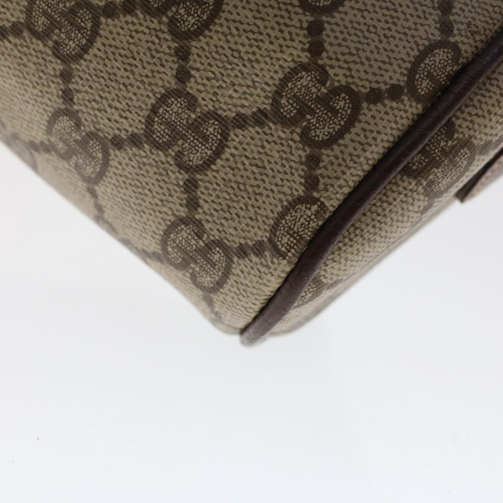 GUCCI GG Canvas Web Sherry Line Shoulder Bag PVC Leather Beige Red 50489