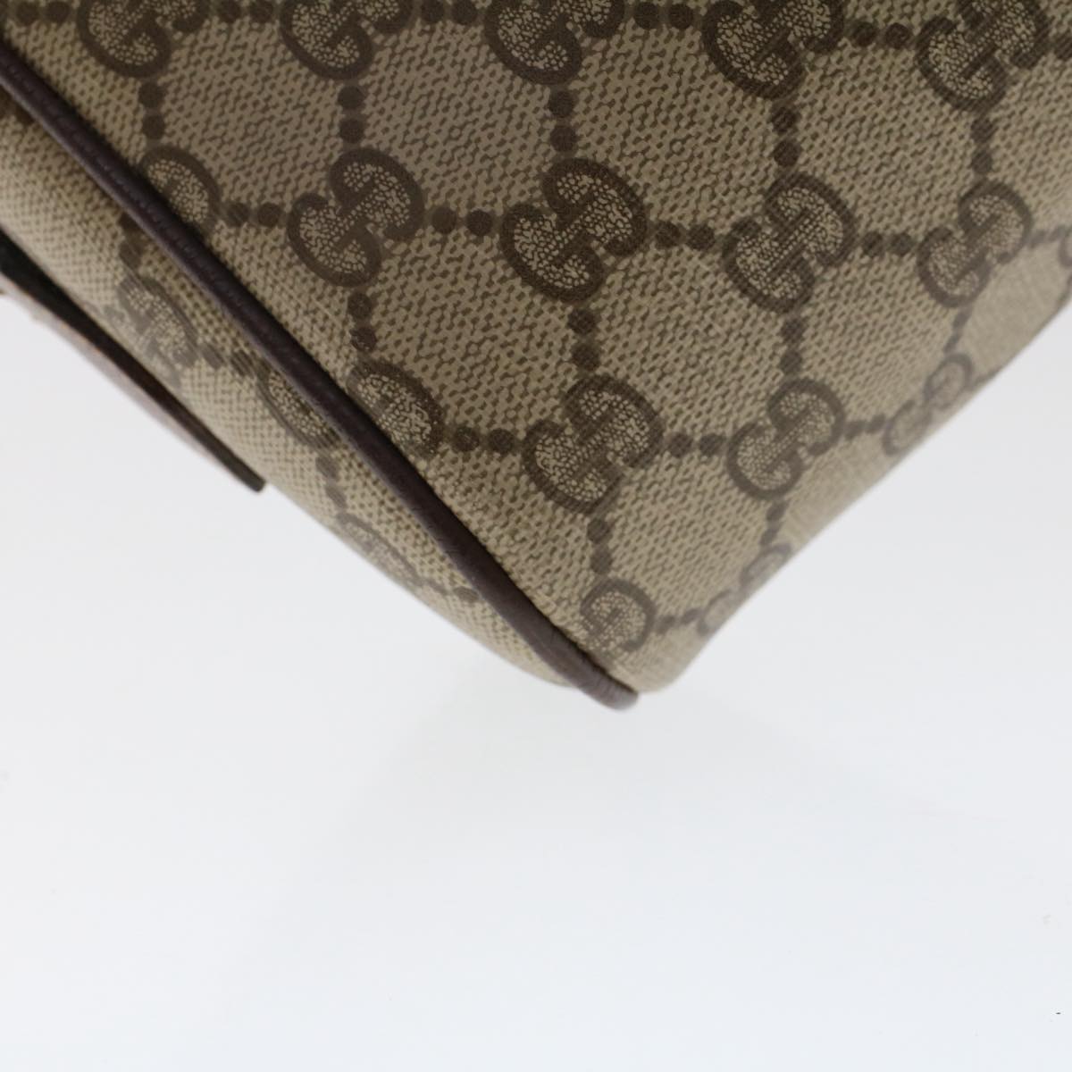 GUCCI GG Canvas Web Sherry Line Shoulder Bag PVC Leather Beige Red 50489