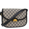 GUCCI GG Canvas Shoulder Bag PVC Leather Navy 50490