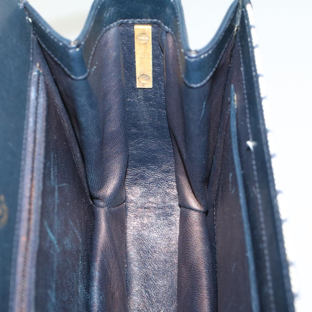 GUCCI GG Canvas Shoulder Bag PVC Leather Navy 50490