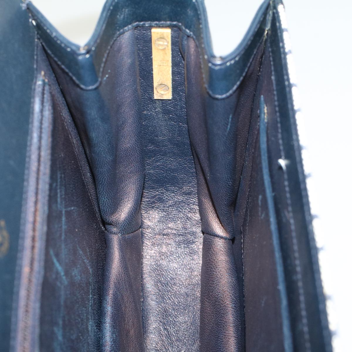 GUCCI GG Canvas Shoulder Bag PVC Leather Navy 50490