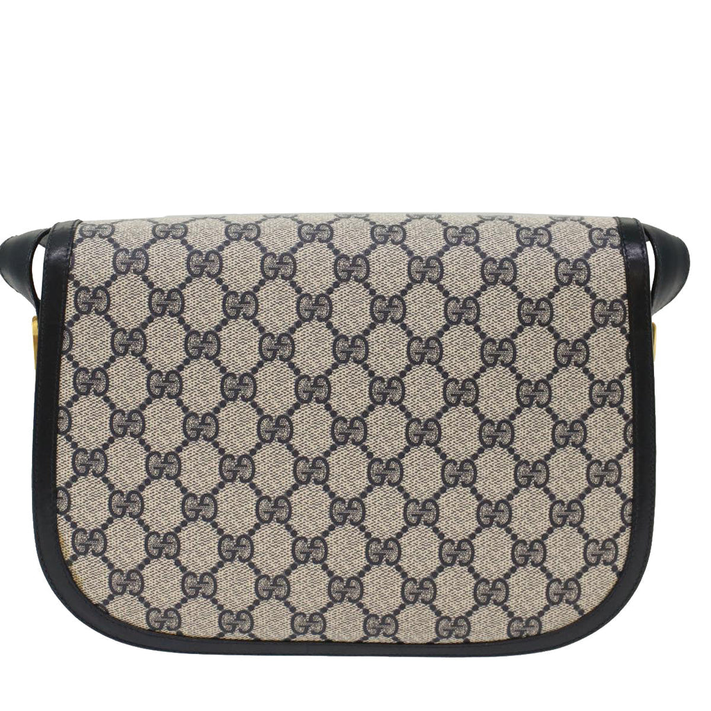 GUCCI GG Canvas Shoulder Bag PVC Leather Navy 50490