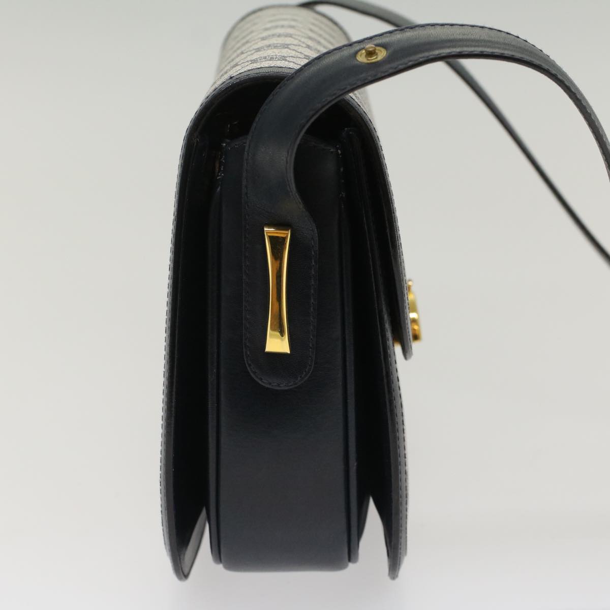 GUCCI GG Canvas Shoulder Bag PVC Leather Navy 50490