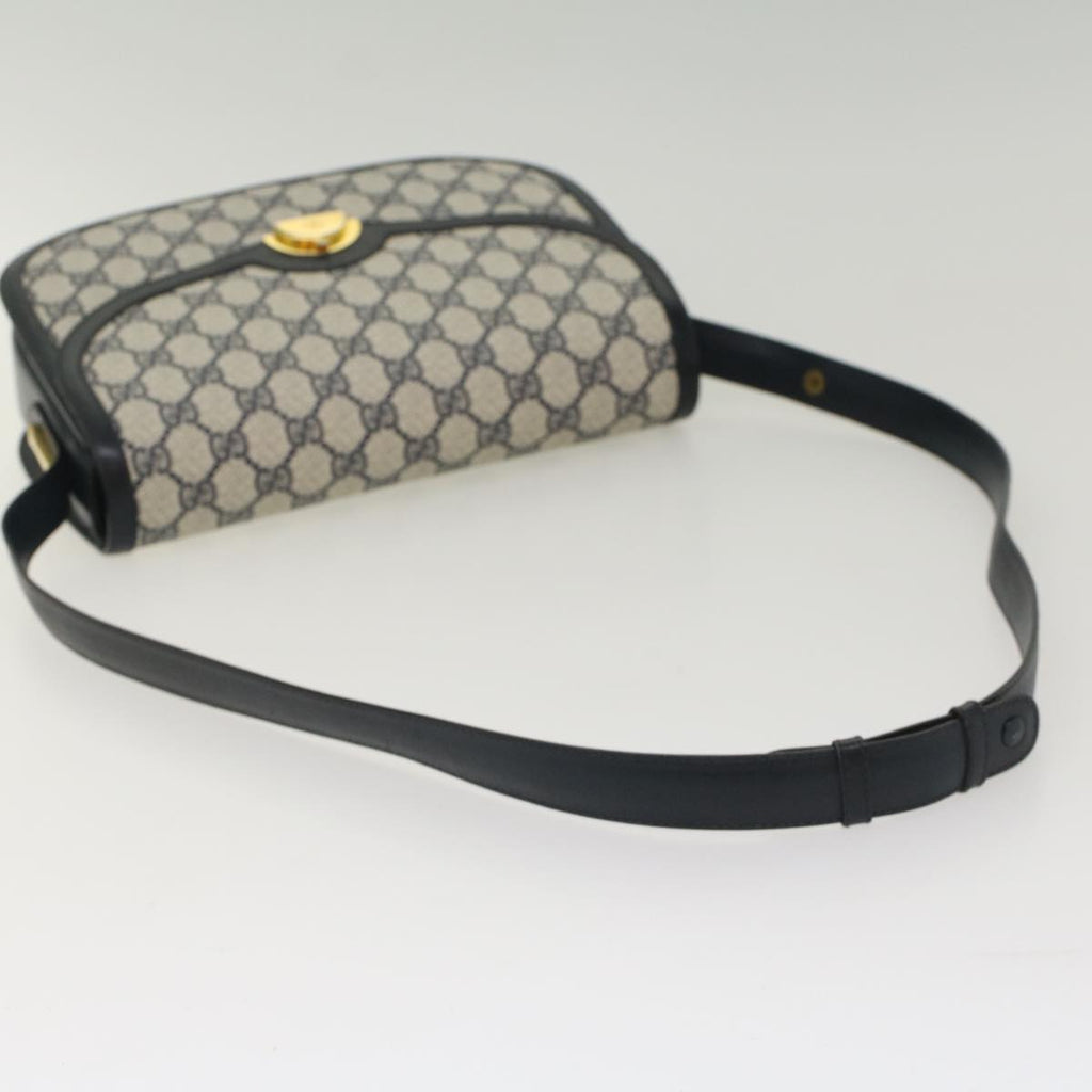 GUCCI GG Canvas Shoulder Bag PVC Leather Navy 50490
