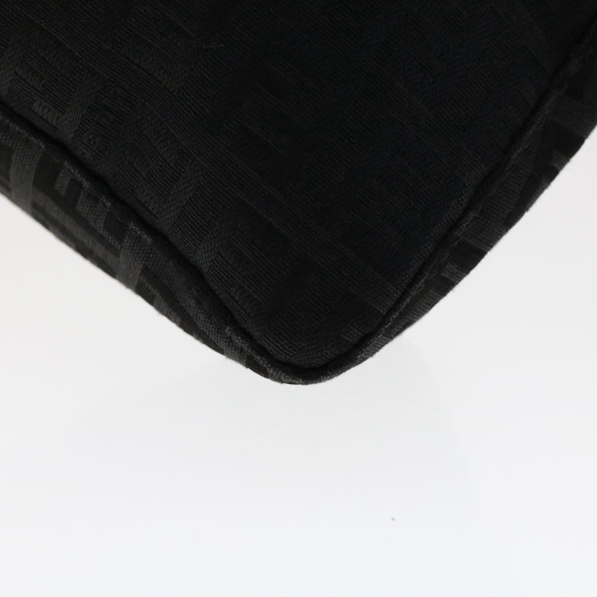 FENDI Zucchino Canvas Shoulder Bag Black 50499