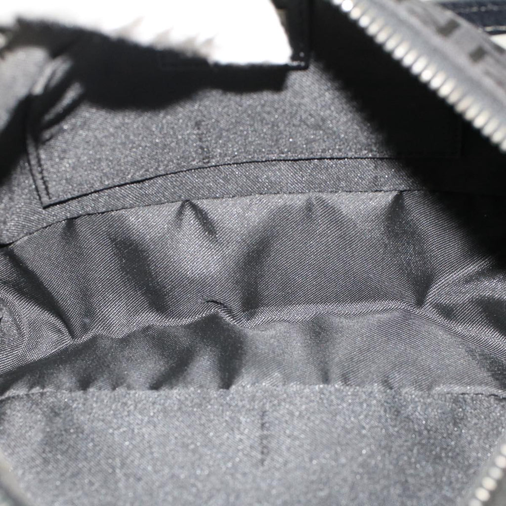 FENDI Zucchino Canvas Shoulder Bag Black 50499
