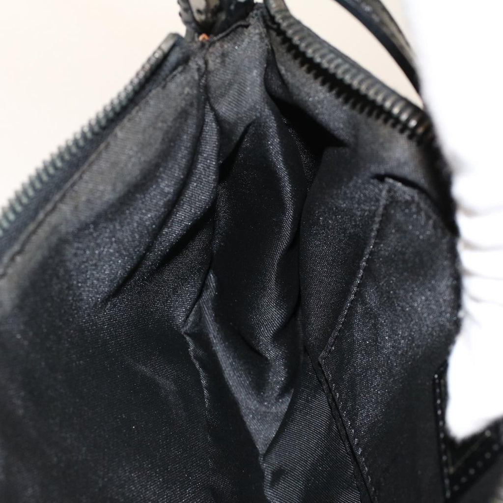 FENDI Zucchino Canvas Shoulder Bag Black 50499