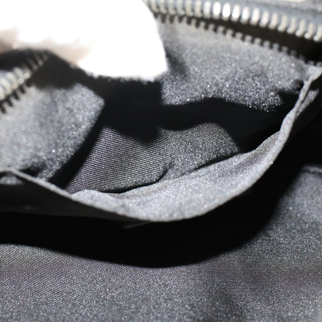 FENDI Zucchino Canvas Shoulder Bag Black 50499