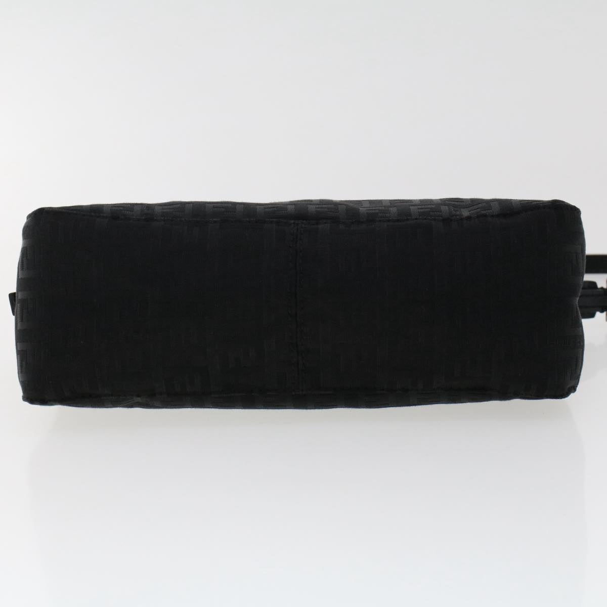 FENDI Zucchino Canvas Shoulder Bag Black 50499