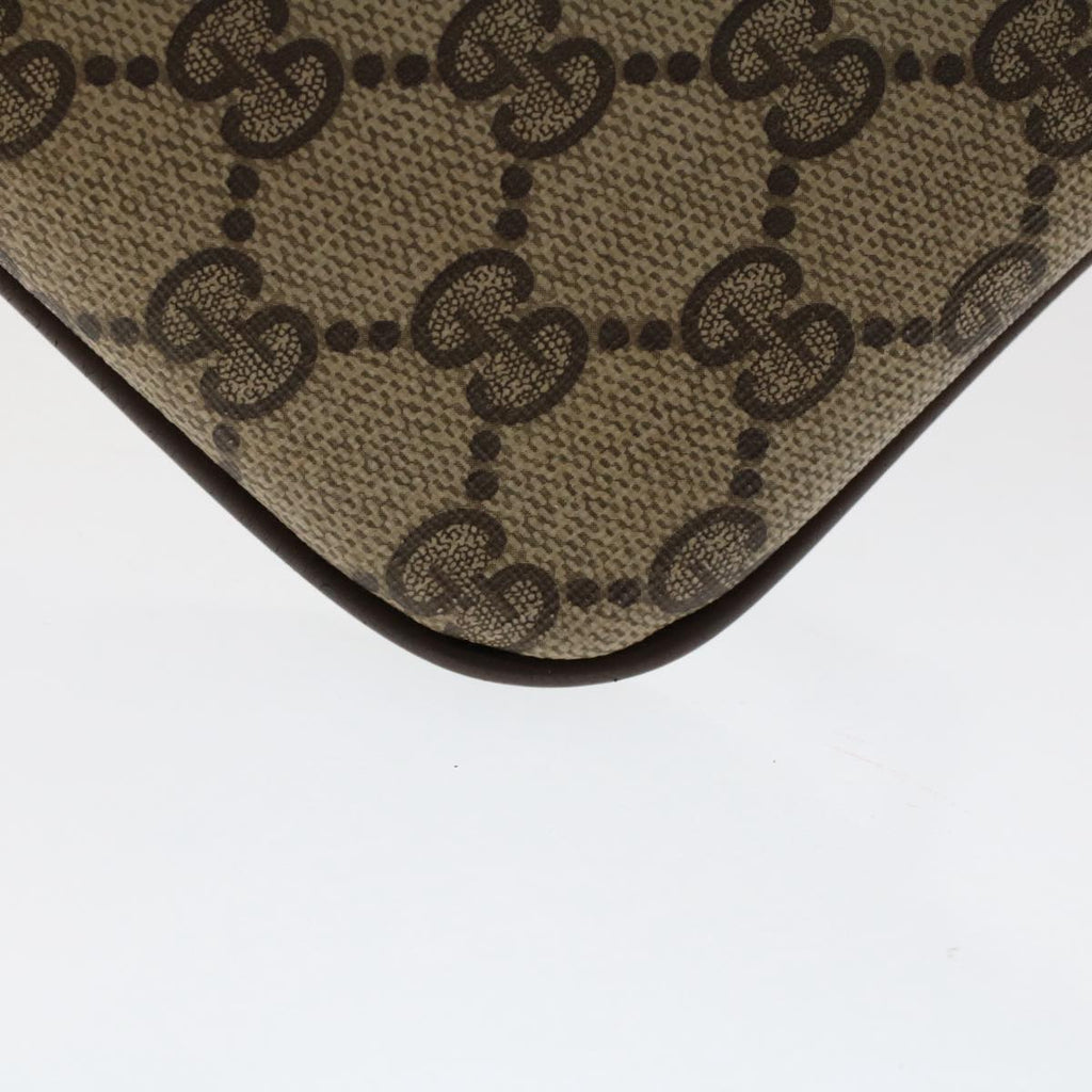 GUCCI GG Canvas Web Sherry Line Shoulder Bag PVC Leather Beige Red 50513