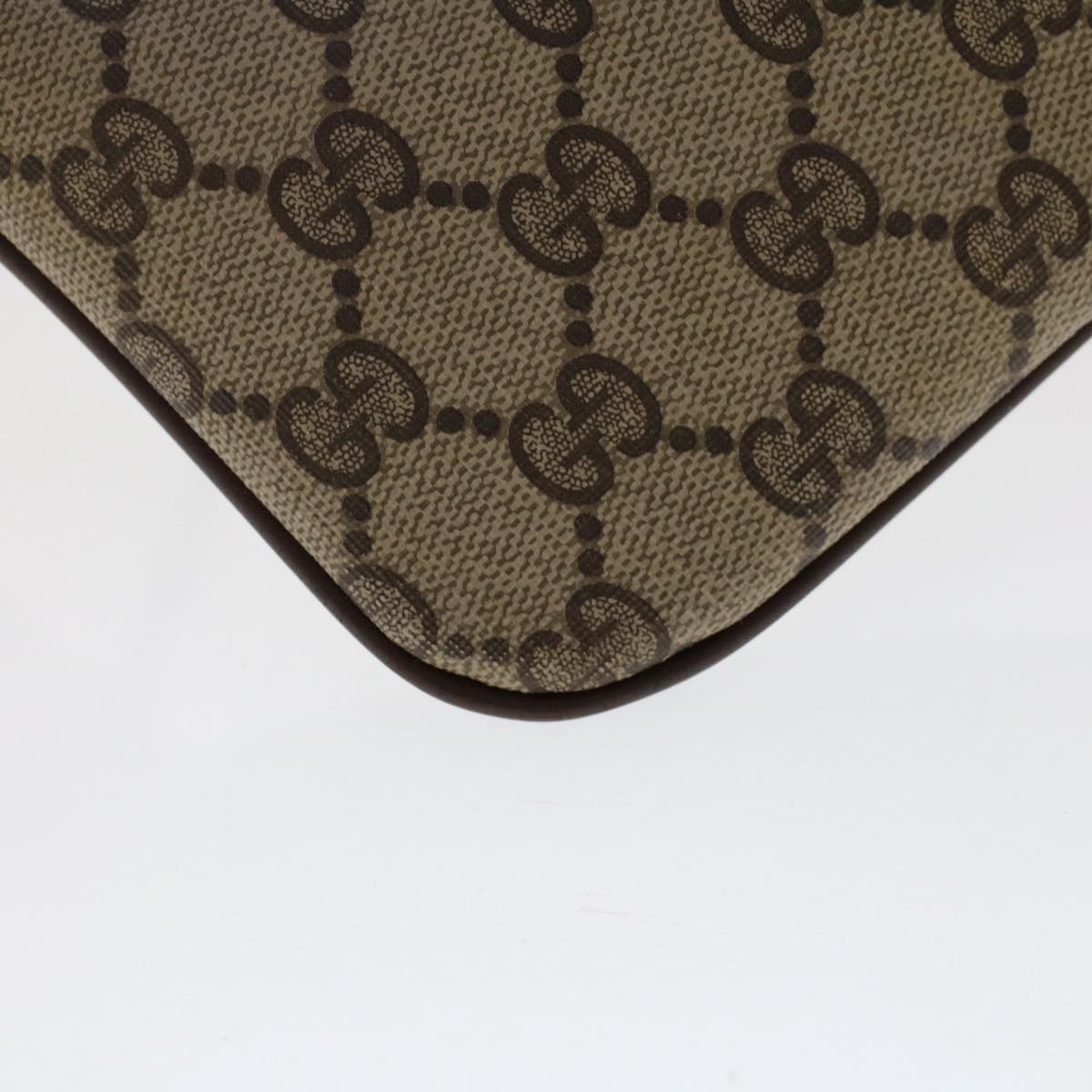 GUCCI GG Canvas Web Sherry Line Shoulder Bag PVC Leather Beige Red 50513