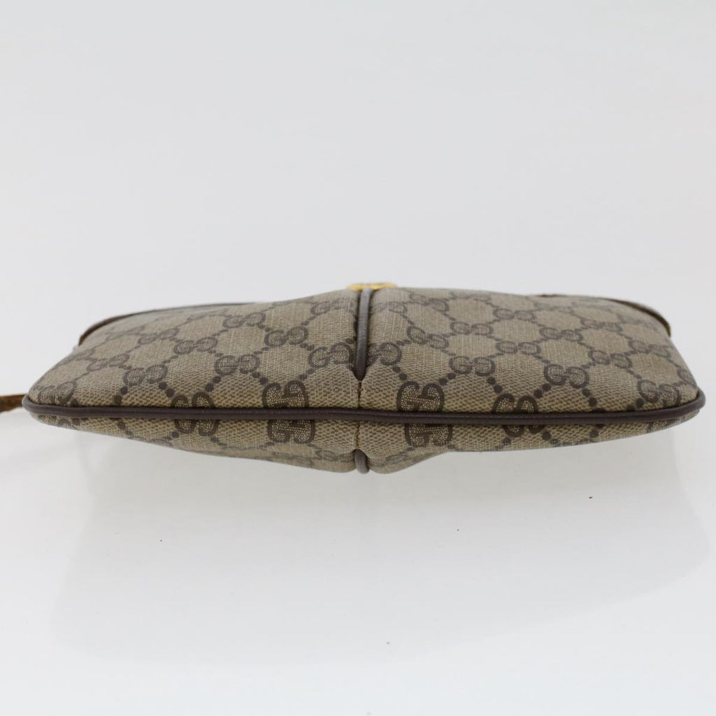 GUCCI GG Canvas Web Sherry Line Shoulder Bag PVC Leather Beige Red 50513