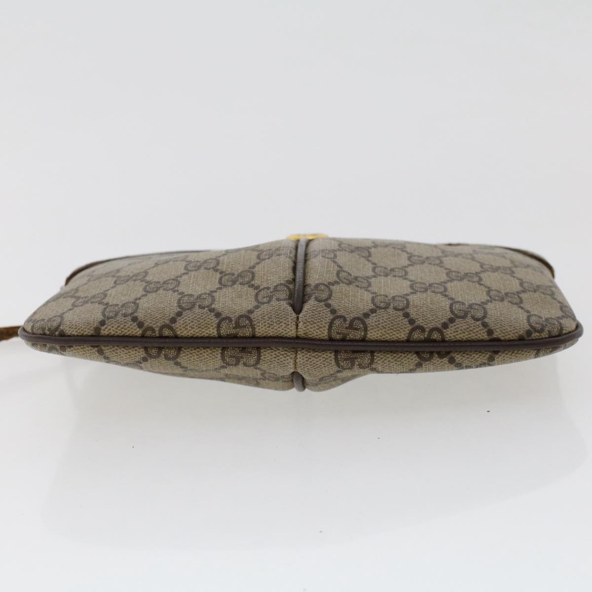 GUCCI GG Canvas Web Sherry Line Shoulder Bag PVC Leather Beige Red 50513